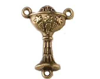 Bronze Holy Communion Chalice Eucharist Rosary Center | Italian Rosary Parts