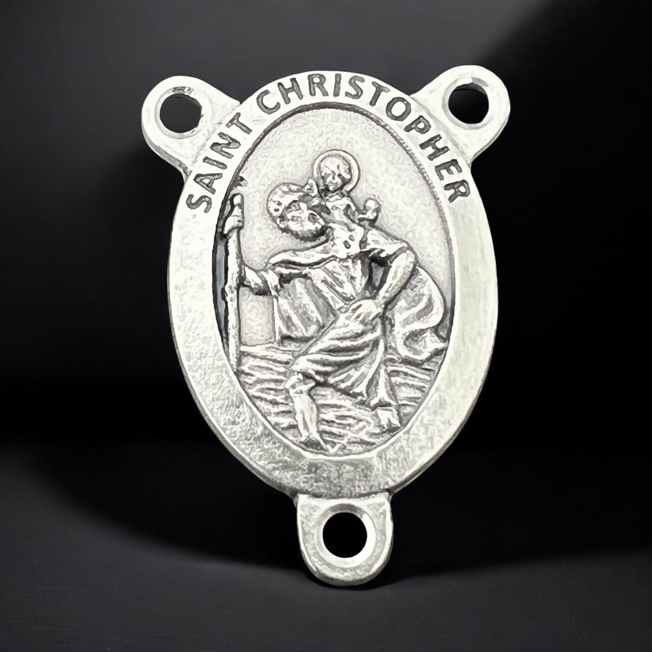 St Christopher Medal Car Visor Clip - Embossed Design Metal Travel Protection Charm For Auto Interior
