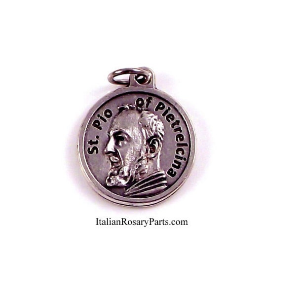 Saint Padre Pio Italian Priest Religious Medal  | Italian Rosary Parts