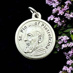 Saint Padre Pio Catholic Medal | Lord Help Me See Prayer On Back | Italian Rosary Parts
