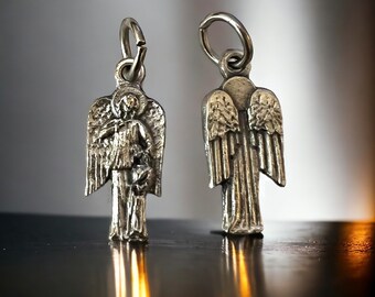 Guardian Angel 3/4-inch Italian Rosary Bracelet Medal Charm | Italian Rosary Parts