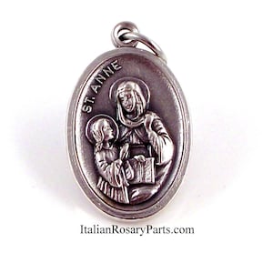 Saint Anne, St Anne, Catholic Medal Patron Saint of Grandmothers Italian Rosary Parts image 1