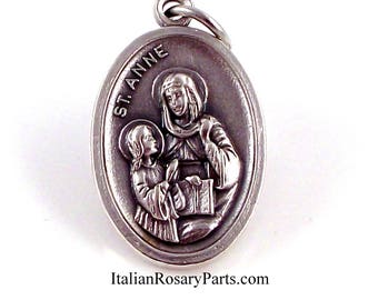 Saint Anne Catholic Medal: Italian Rosary Part, Patron of Grandmothers