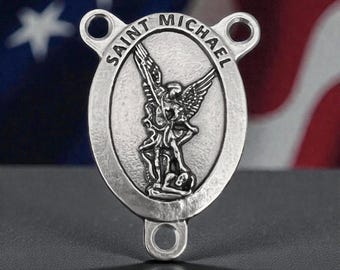 Saint Michael The Archangel Rosary Center Medal | Italian Rosary Parts