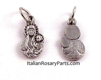 Virgin Mary Our Lady of Czestochowa Black Madonna of Poland Bracelet Charm Religious Medal | Italian Rosary Parts