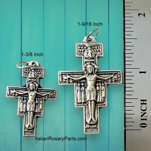 San Damiano Italian Rosary Crucifix with Latin Prayer on Back, Two Sizes To Choose From Italian Rosary Parts image 2