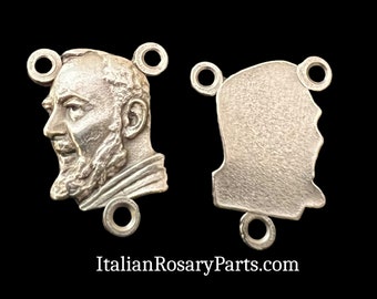 Saint Padre Pio of Pietrelcina Rosary Center Medal | Italian Rosary Parts