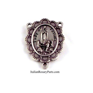 Virgin of Fatima Rosary Center Medal | Italian Rosary Parts