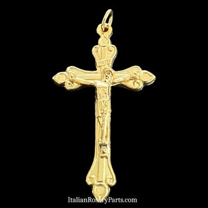Italian Teardrop Rosary Crucifix, Pendant Gold Finish| Italian Rosary Parts