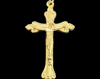 Italian Teardrop Rosary Crucifix, Pendant Gold Finish| Italian Rosary Parts