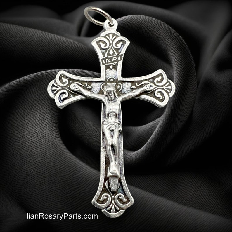 Flared Elegant Rosary Crucifix Italian Rosary Parts image 1
