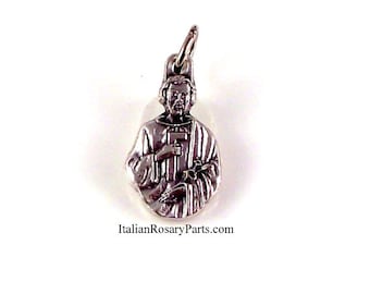 St Joseph The Worker Silver Bracelet Medal Patron of Fathers, Carpenters  | Italian Rosary Parts