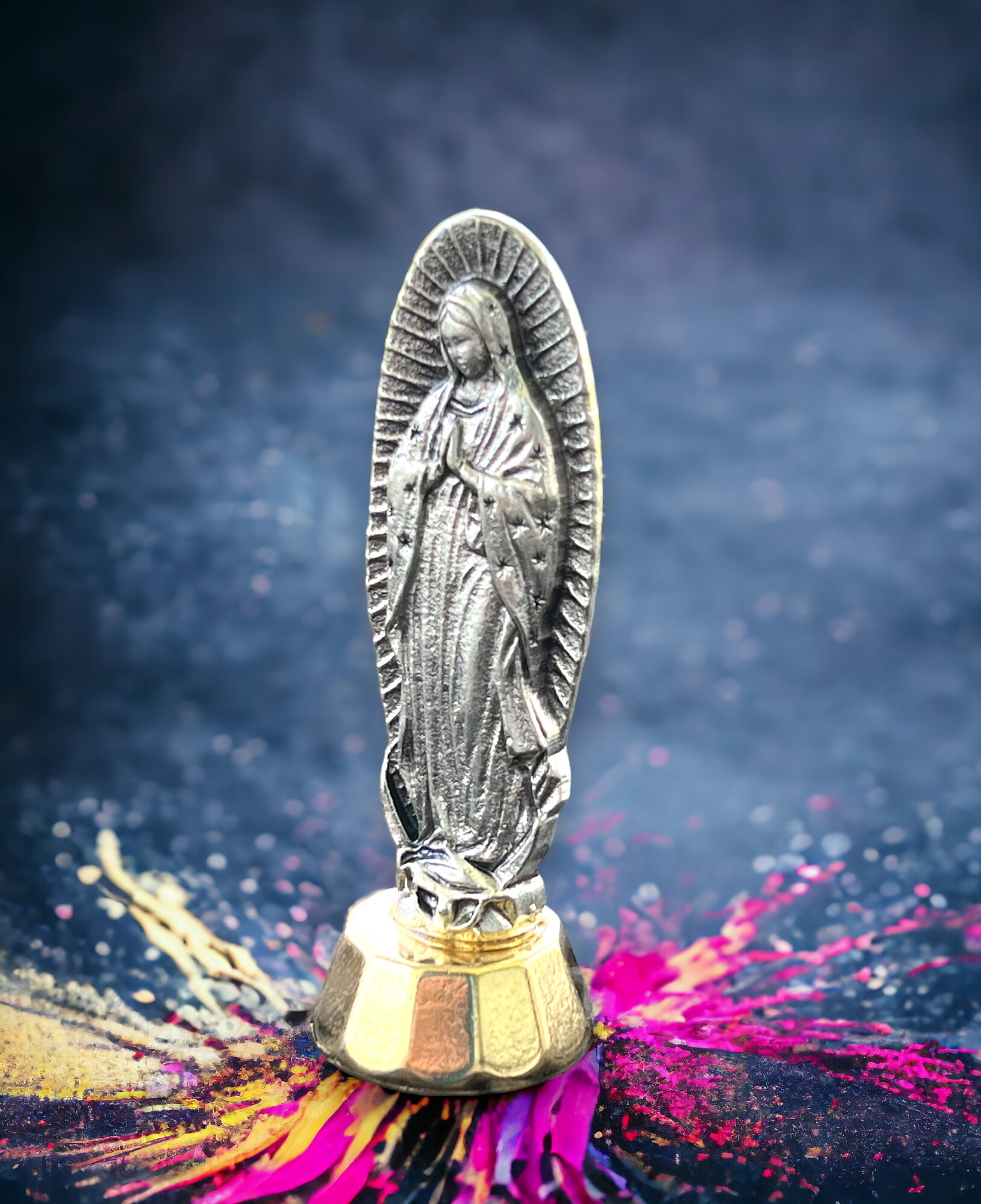 Virgin of Guadalupe Miniature Statue Dashboard Car Statue Made in