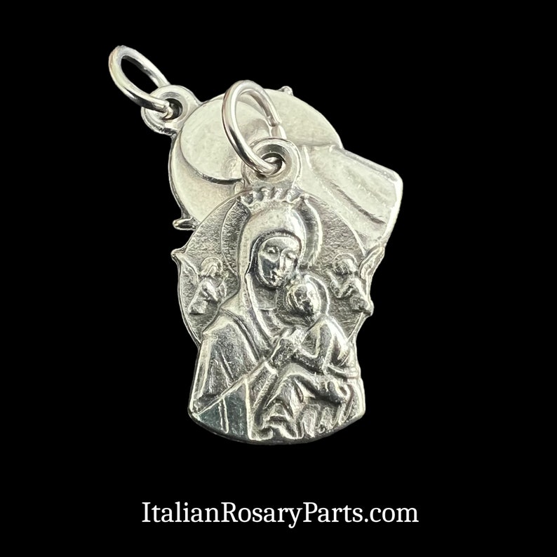 Our Lady of Perpetual Help Bracelet Charm Medal Italian Rosary Parts image 6