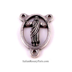 Risen Christ Easter Rosary Center Medal | Italian Rosary Parts