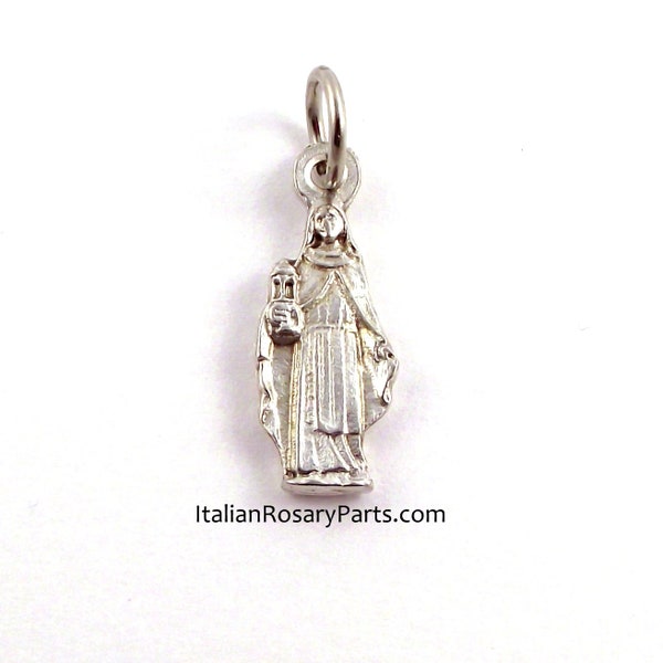 St Clare of Assisi Bracelet Charm Religious Medal Poor Clares | Italian Rosary Parts