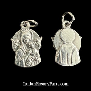 Our Lady of Perpetual Help Bracelet Charm Medal Italian Rosary Parts image 2