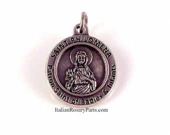 Saint Philomena Medal Patron Saint of Children and Babies | Italian Rosary Parts