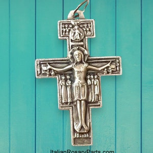 San Damiano Italian Rosary Crucifix with Latin Prayer on Back, Two Sizes To Choose From Italian Rosary Parts image 4