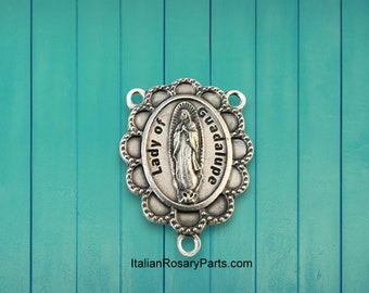 Virgin of Guadalupe Rosary Center Medal | Italian Rosary Parts