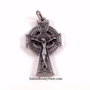 Irish Celtic Erin Rosary Crucifix Medal | Italian Rosary Parts