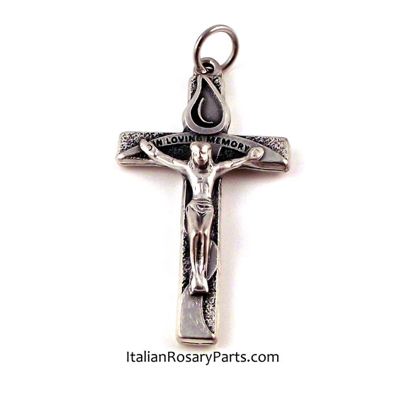 In Loving Memory Italian Teardrop Rosary Crucifix Italian Rosary Parts