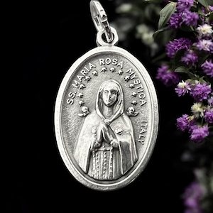 Maria Rosa Mystica | Mystical Rose | Catholic Virgin Mary Religious Medal | Italian Catholic Rosary Parts