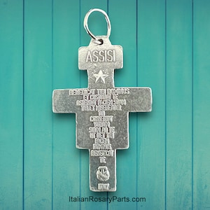 San Damiano Italian Rosary Crucifix with Latin Prayer on Back, Two Sizes To Choose From Italian Rosary Parts image 7