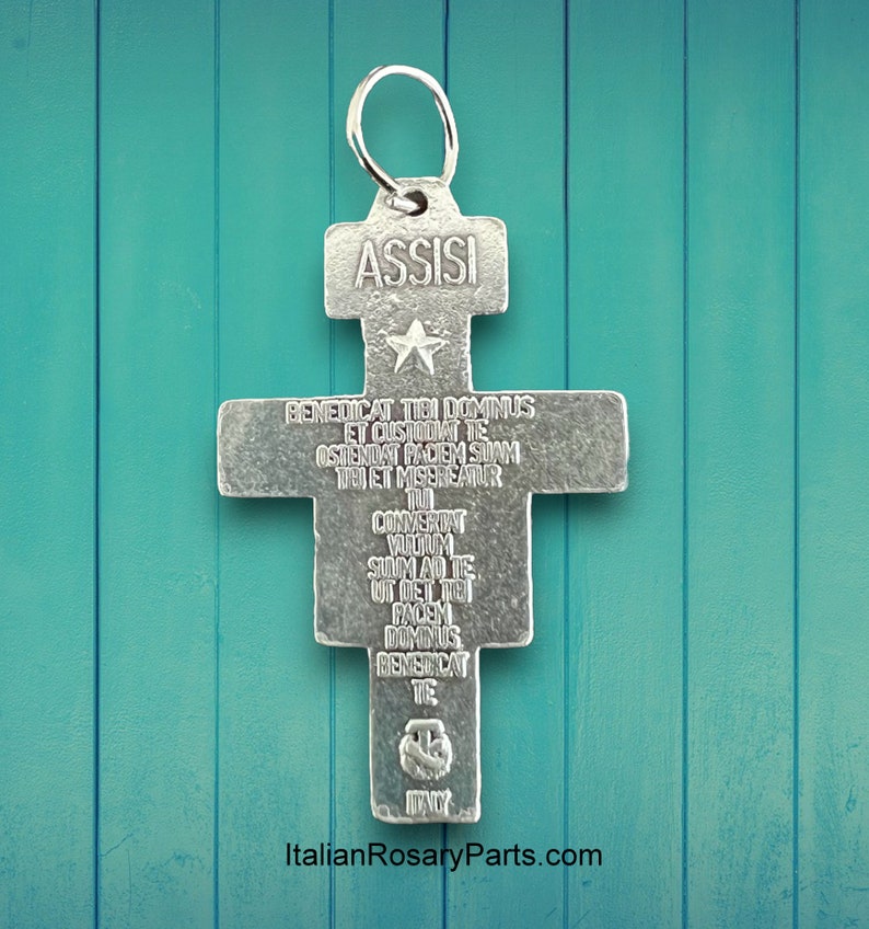 San Damiano Italian Rosary Crucifix with Latin Prayer on Back, Two Sizes To Choose From Italian Rosary Parts image 7