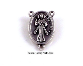 Divine Mercy of Jesus St Faustina Rosary Center Medal | Italian Rosary Parts