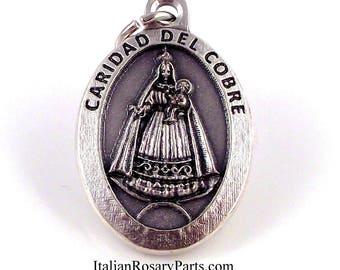 Spanish La Caridad Del Cobre Virgin Mary Cachita Medal Patron Saint of Cuba | Italian Rosary Parts