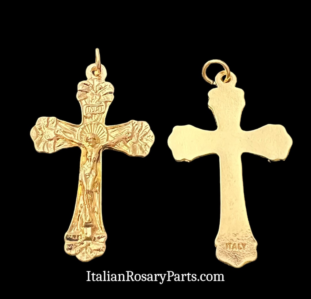 Gold Finish Trinity Rosary Crucifix, Made in Italy - Etsy