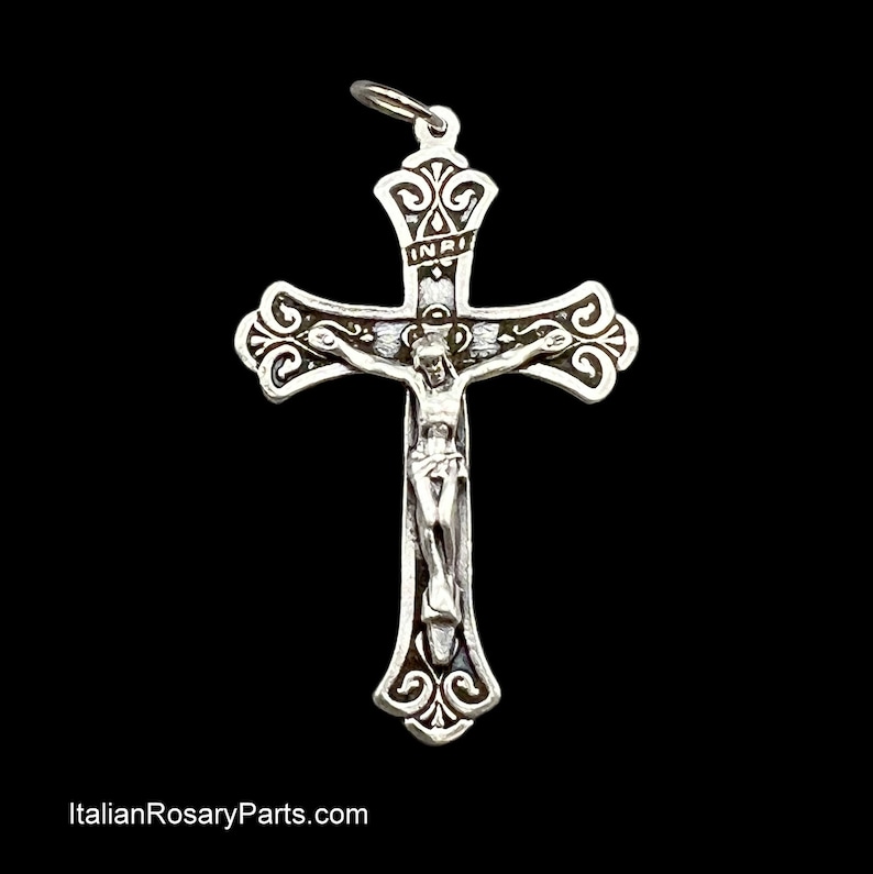 Flared Elegant Rosary Crucifix Italian Rosary Parts image 5