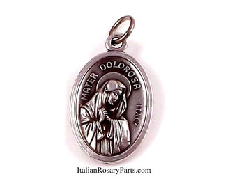 Holy Face of Jesus Virgin of Sorrows Italian Catholic Medal | Italian Rosary Parts