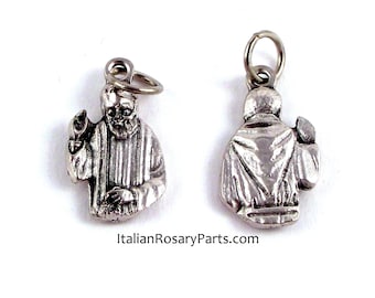 Saint Padre Pio Italian Priest Bracelet Medal Charm  | Italian Rosary Parts