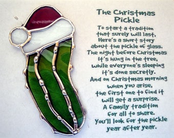 stained glass christmas pickle ornament family christmas tradition fun ornament christmas pickle suncatcher pickle hunt gift idea - Christmas Pickle Story stained glass christmas pickle ornament family christmas tradition fun ornament christmas pickle suncatcher pickle hunt gift idea - Christmas Pickle Story