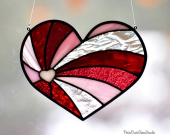 Stained Glass Heart Suncatcher, Mom Gift, Heart Ornament, Sweetheart gift