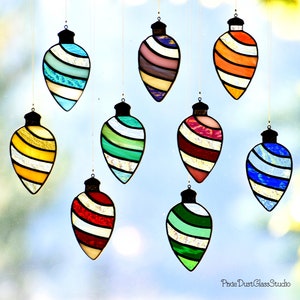 Stained Glass Christmas Tree Ornaments, You Choose Your Color, Christmas Suncatcher, Holiday Decor