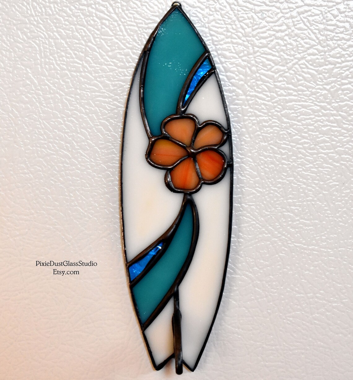 Stained Glass Surfboard Suncatcher Glass surfboard Ornament Etsy