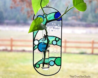 Stained Glass Plant Propagation Station and Bud Vase