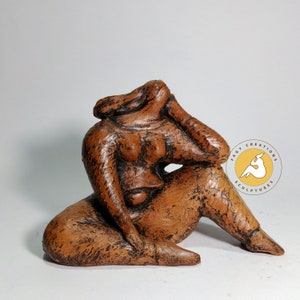 Handmade Ceramic Woman Sculpture – Abstract Clay Figurine, Pottery Statue, Modern Home Decor