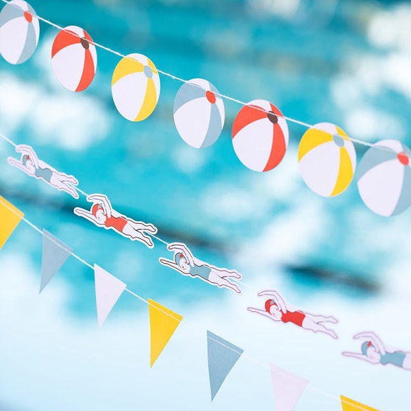 Pool Party Decorations - Banner Set | Swim Birthday Party - Pool Party Theme - Pool Decor - Pool Decorations for Party - Swimming Decoration