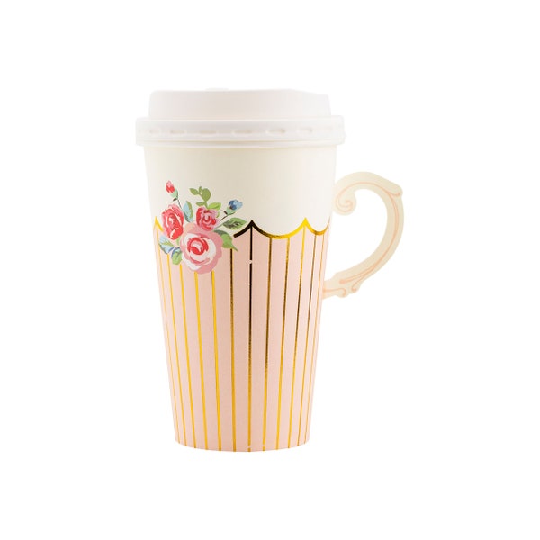 Tea Party Cups | Garden Tea Party | Bridal Tea Party | Paper Tea Cups | Disposable Coffee Cups | Vintage Tea Party | Floral Theme Party