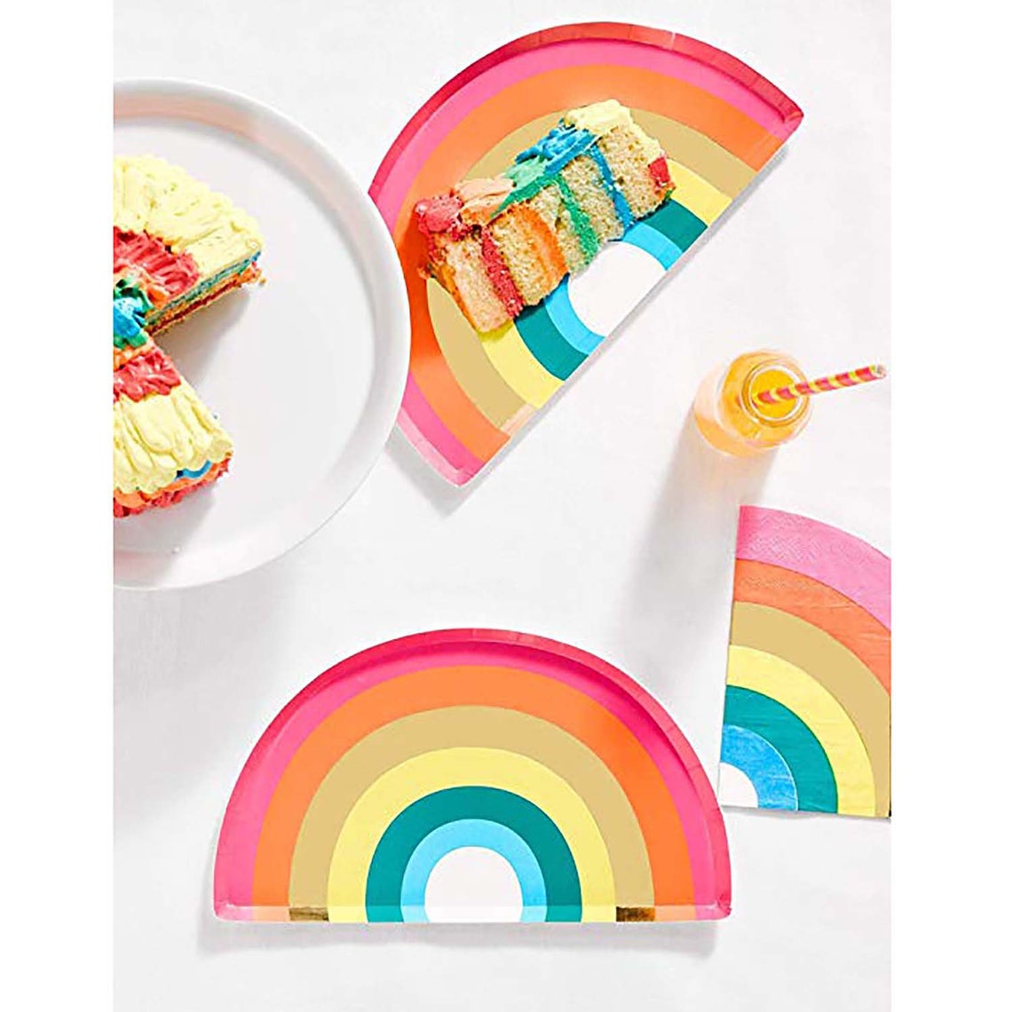 Rainbow Paper Plates Rainbow Party Plates Rainbow Plates Etsy