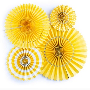 Yellow Paper Fan Decorations