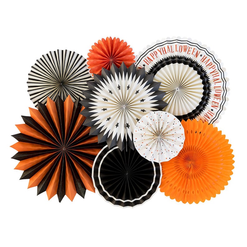 Halloween Party Decorations Paper Fan Decorations Vintage Etsy