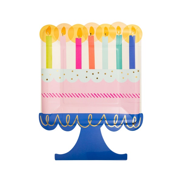 Birthday Cake Plates | Birthday Plate | Paper Party Plates | Disposable Party Plate | Kids Birthday Party Supply | Disposable Dessert Plate