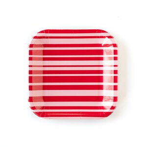 Valentines Plates Red & White Stripe or XOXO Red Paper Plates Large Paper Plates