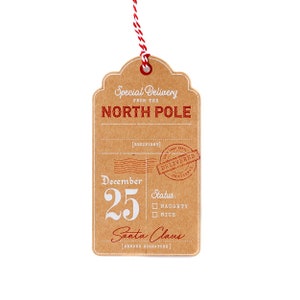 Grandes étiquettes-cadeaux de Noël Kraft