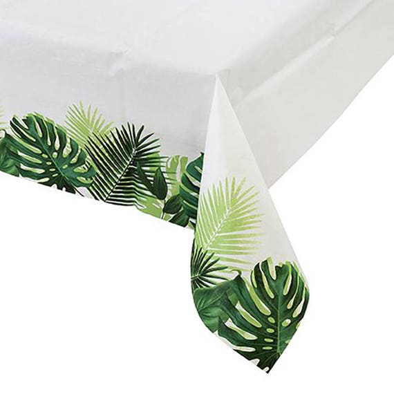 Tropical Tablecloth | Palm Leaf Tablecloth - Tropical Party Decorations - Luau Party Supplies - Jungle Safari Theme Party - Jungle Birthday Il_570xn